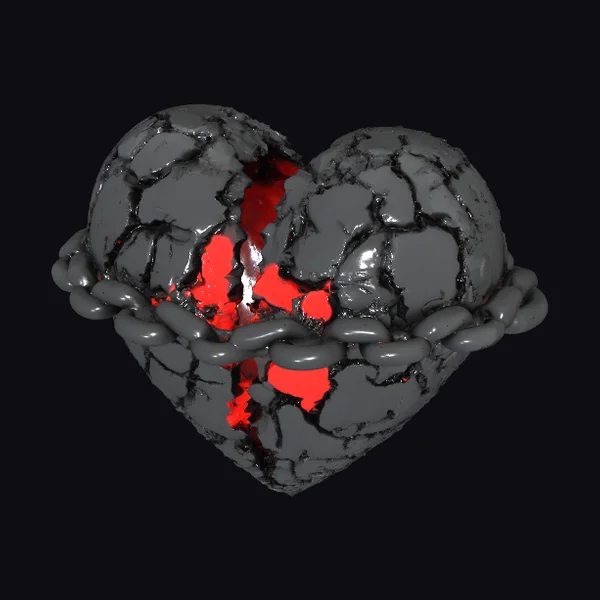 Broken Heart with Chain