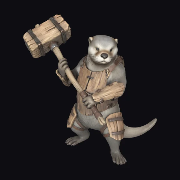 Wooden Otter Warrior