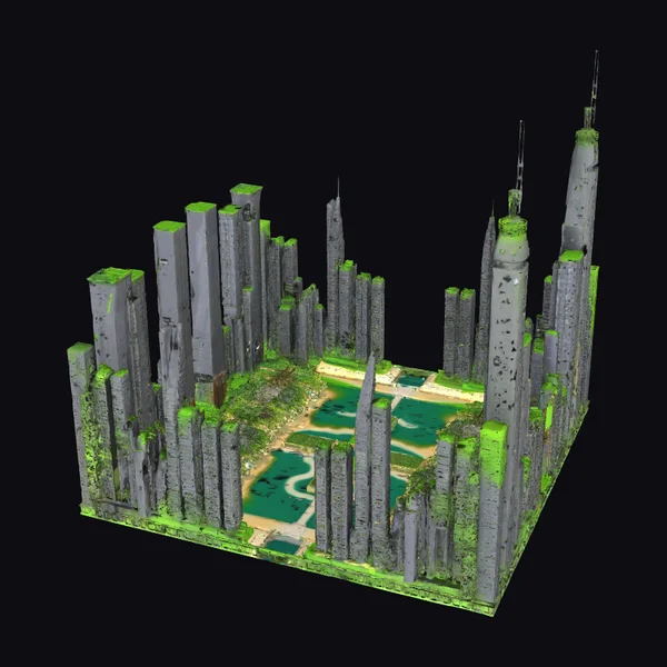 Abandoned City Skyline Ruins