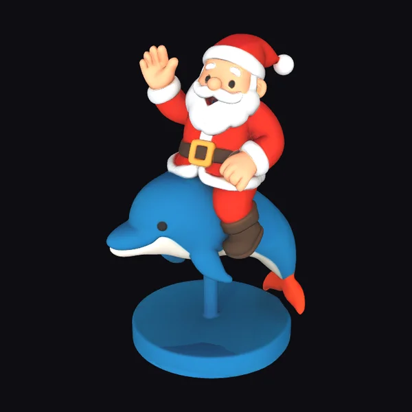 Santa on Dolphin