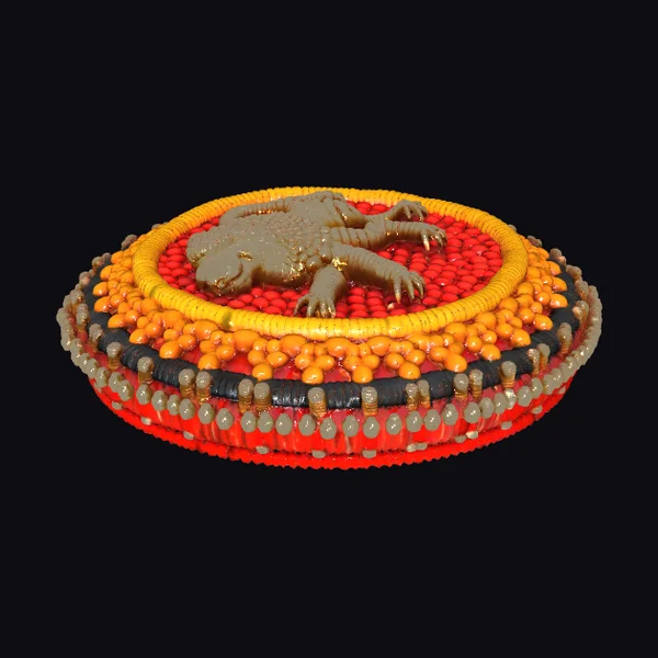 Beaded Lizard Brooch
