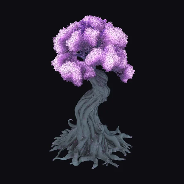 Ancient Tree with Purple Leaves