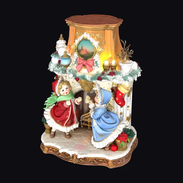 Victorian Christmas Children Scene