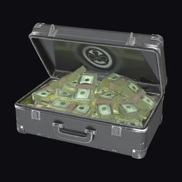Metal Briefcase Full of Cash