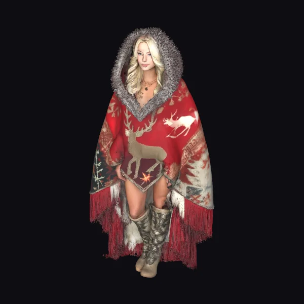Woman in Reindeer Cloak