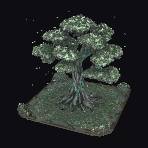 Mossy Tree on Pedestal