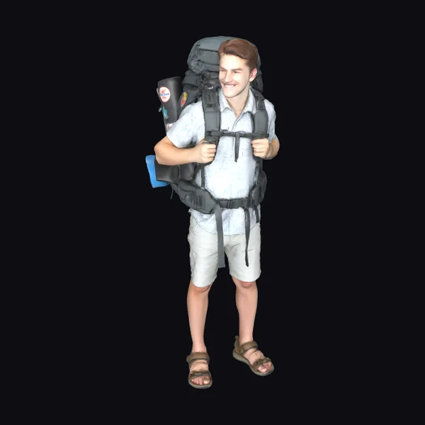 Hiker with Large Backpack