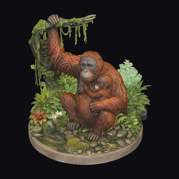 Orangutan with Young