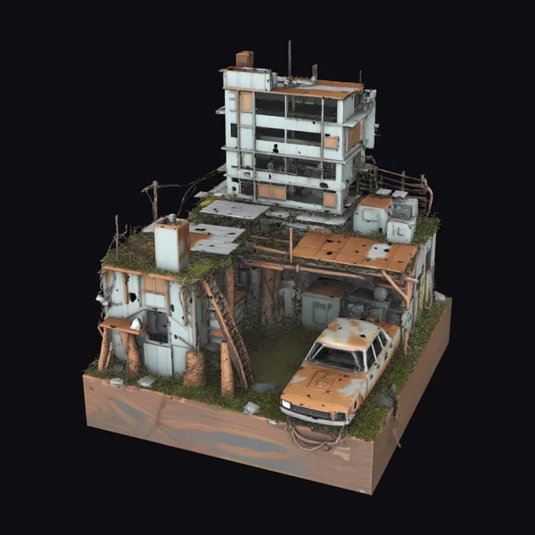 Abandoned Urban Diorama Scene